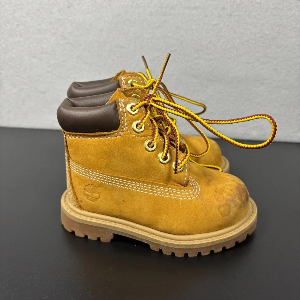 Timberland 12809 Youth Premium Waterproof Boots Wheat Nubuck Size 5 Toddler Baby